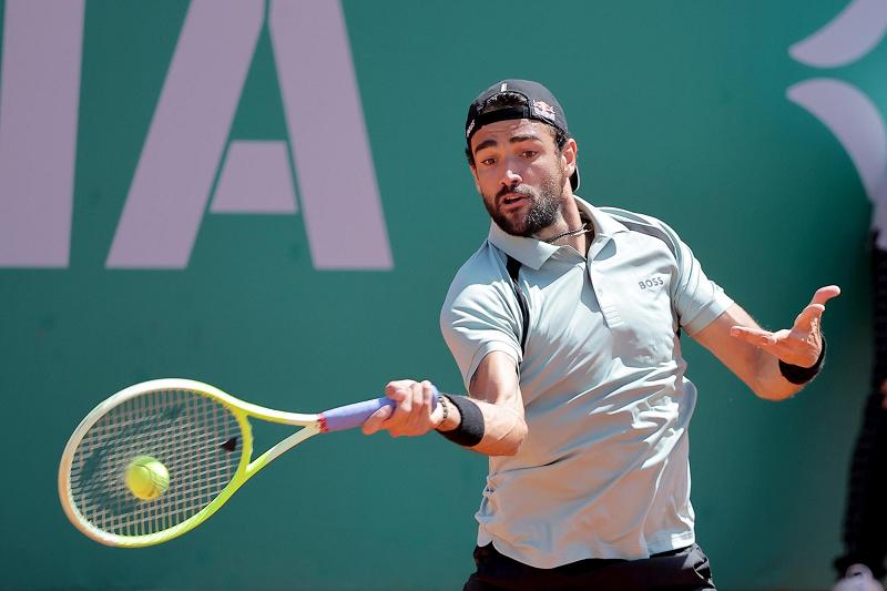 Matteo Berrettini in azione al Sardegna Open (Foto FITP)